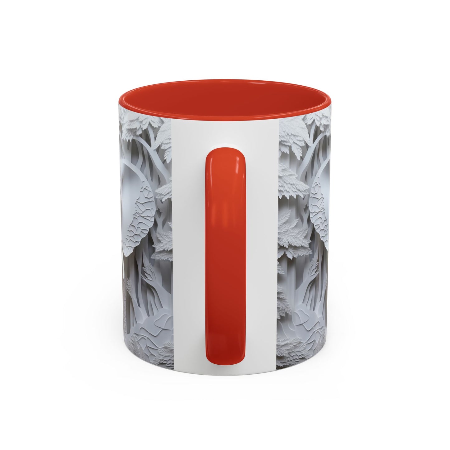 Elephant Relief Accent Coffee Mug — Grey Carved Jungle Design (11/15oz)