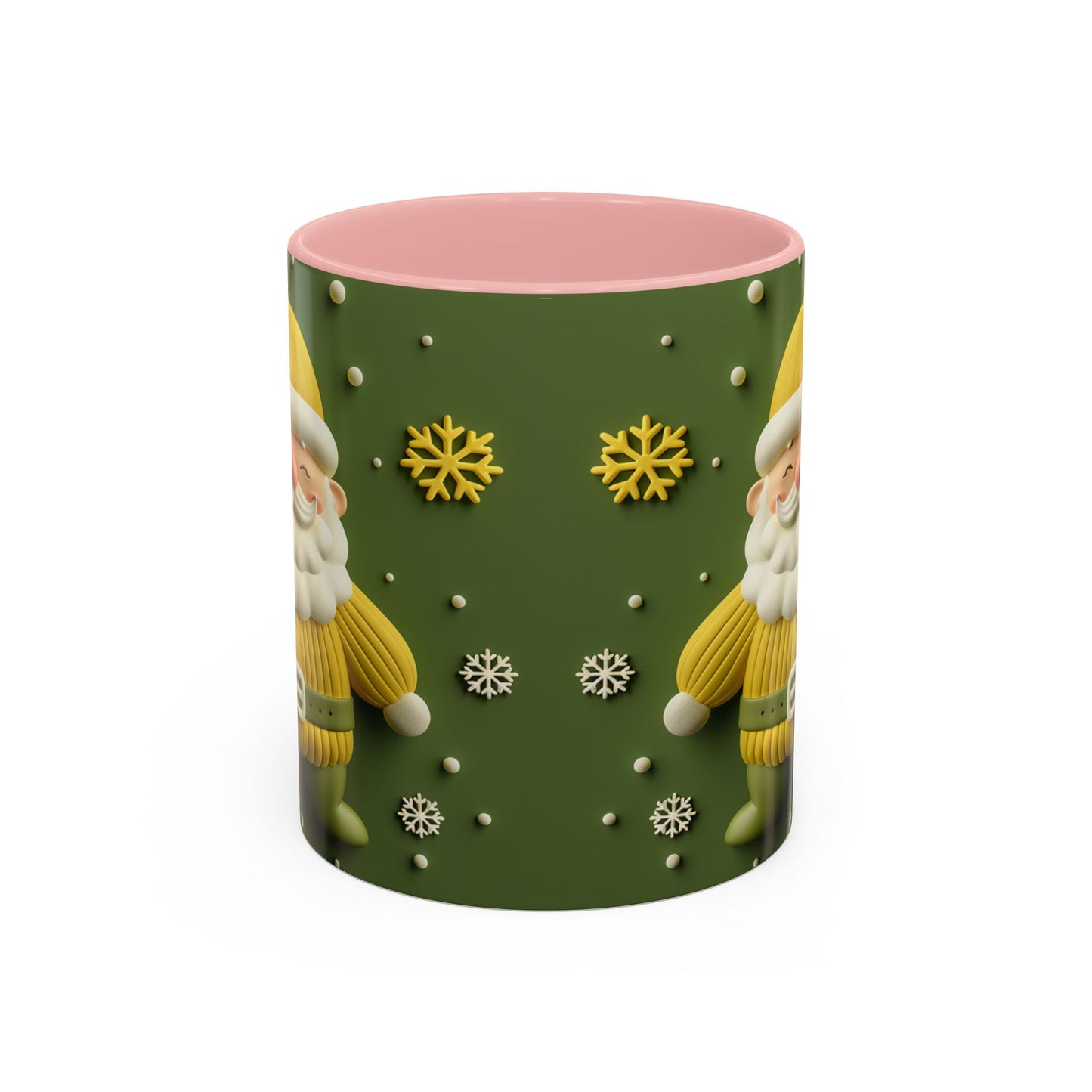 Yellow Santa Holiday Mug | Christmas Accent Coffee Mug (11,15oz)