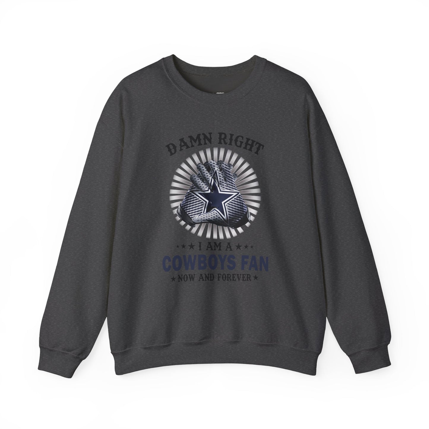 Customizable Cowboys Fan Crewneck Sweatshirt | Dallas Star Football Sweatshirt
