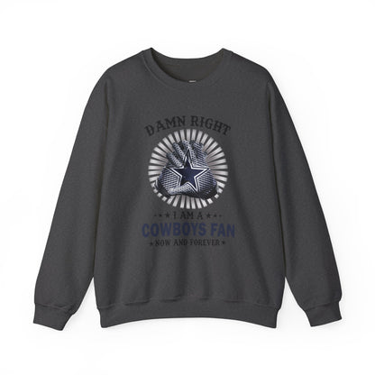 Customizable Cowboys Fan Crewneck Sweatshirt | Dallas Star Football Sweatshirt