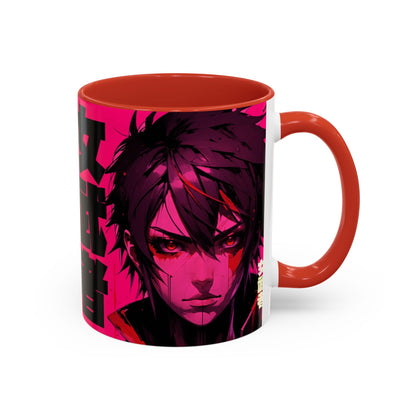 Neon Anime Samurai Mug | Accent Coffee Mug 11oz 15oz
