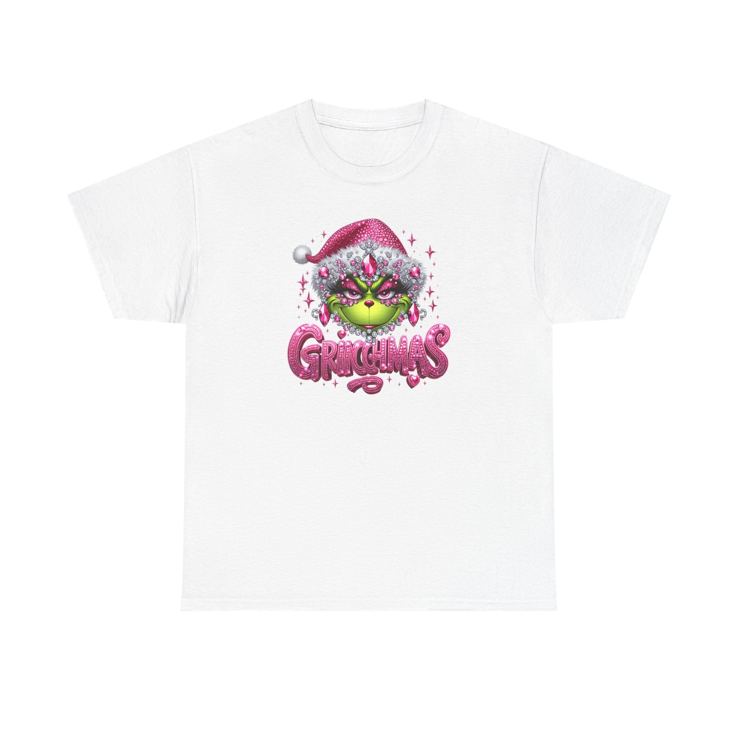 Grinch Face with Santa Hat T-Shirt | Christmas Holiday Graphic Tee