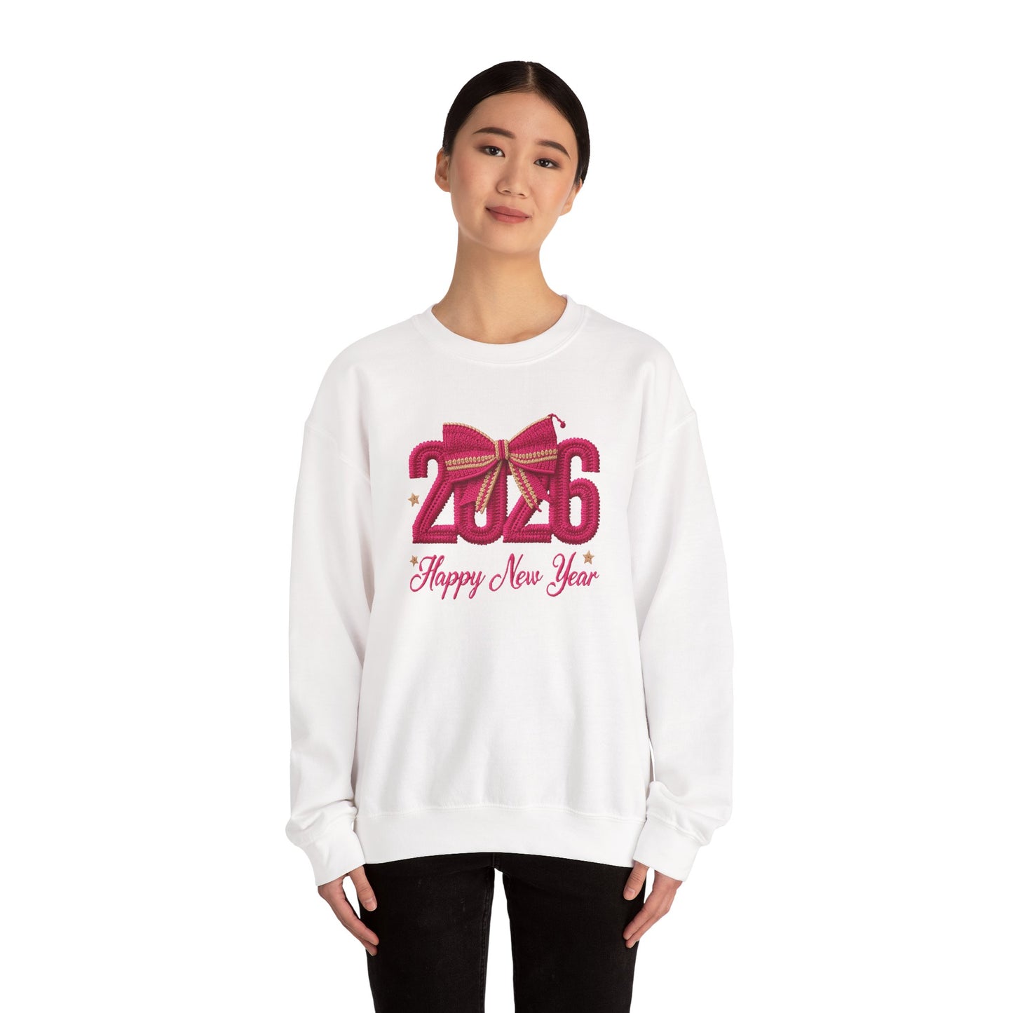2026 Happy New Year Tee  Festive Pink Bow Celebration T-Shirt