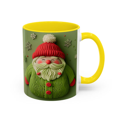 Green Knit Santa Mug | Accent Coffee Mug