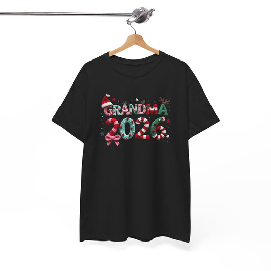 Grandma 2026 Christmas Tee Festive Holiday Gift Shirt for New Grandmothers
