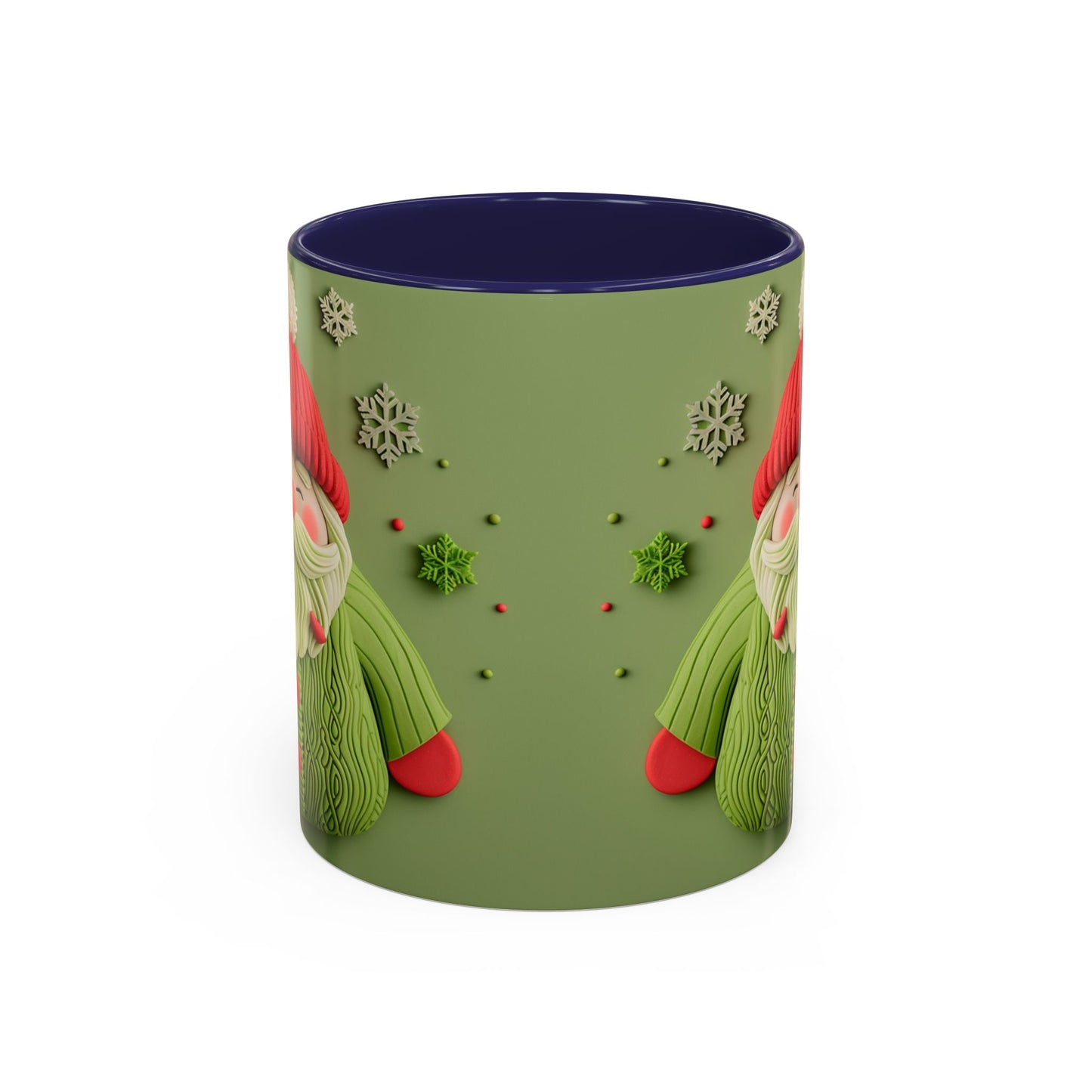 Green Knit Santa Mug | Accent Coffee Mug