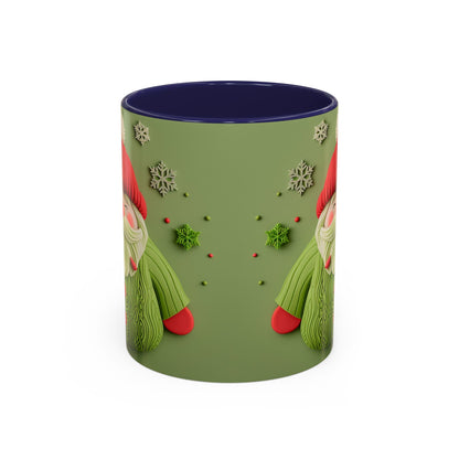 Green Knit Santa Mug | Accent Coffee Mug