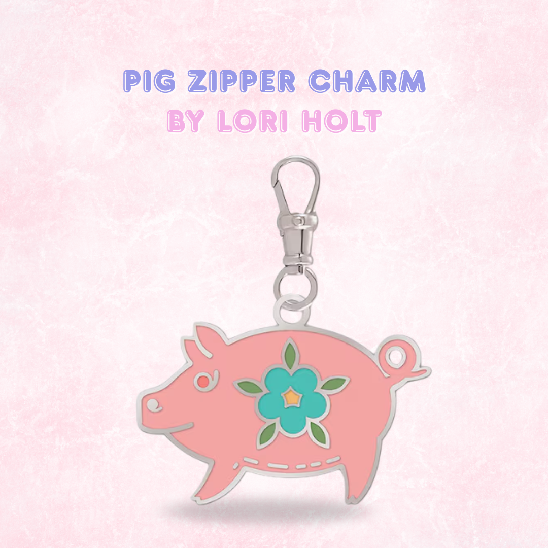 Happy Enamel Zipper Charms by Lori Holt