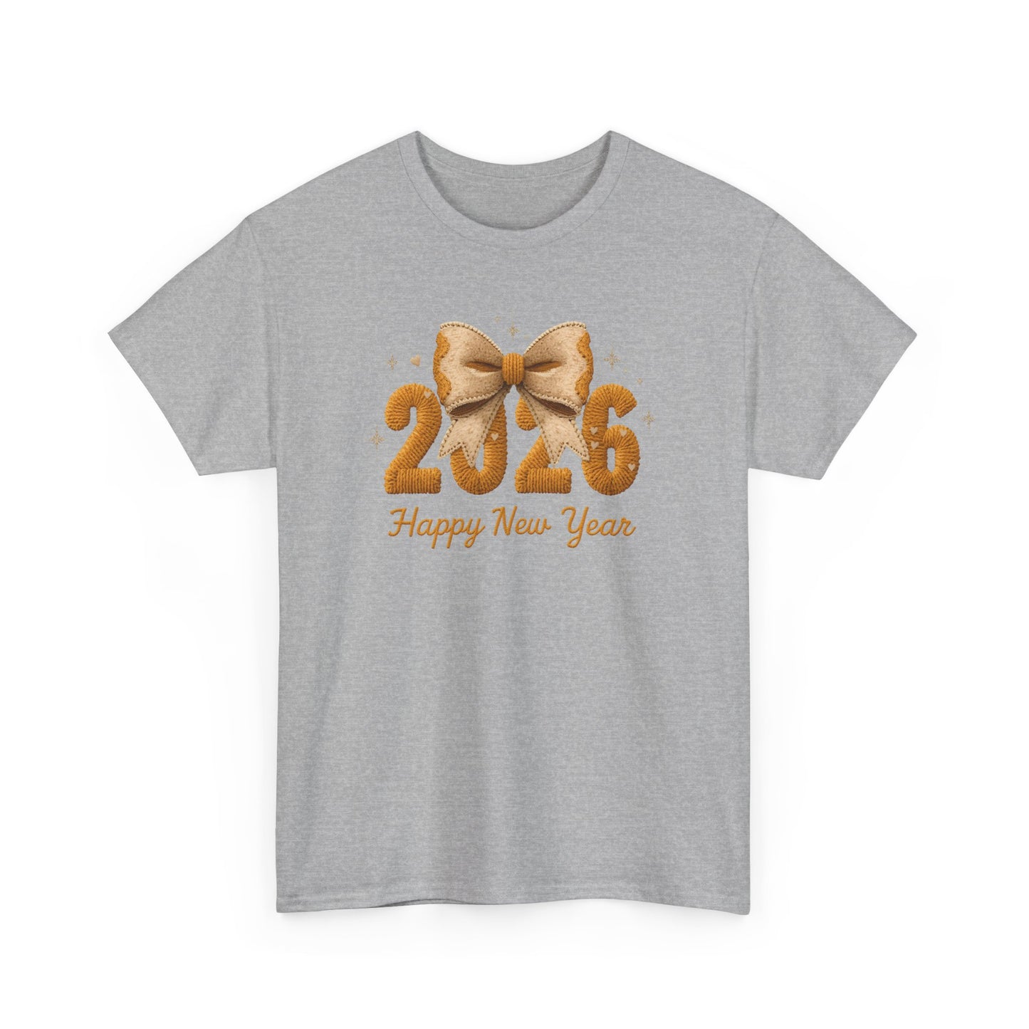 T-Shirt 2026 Happy New Year Gold Bow Celebration Tee