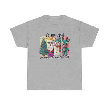 Whimsical Christmas Characters Tee | Santa Snowman Reindeer Holiday Shirt