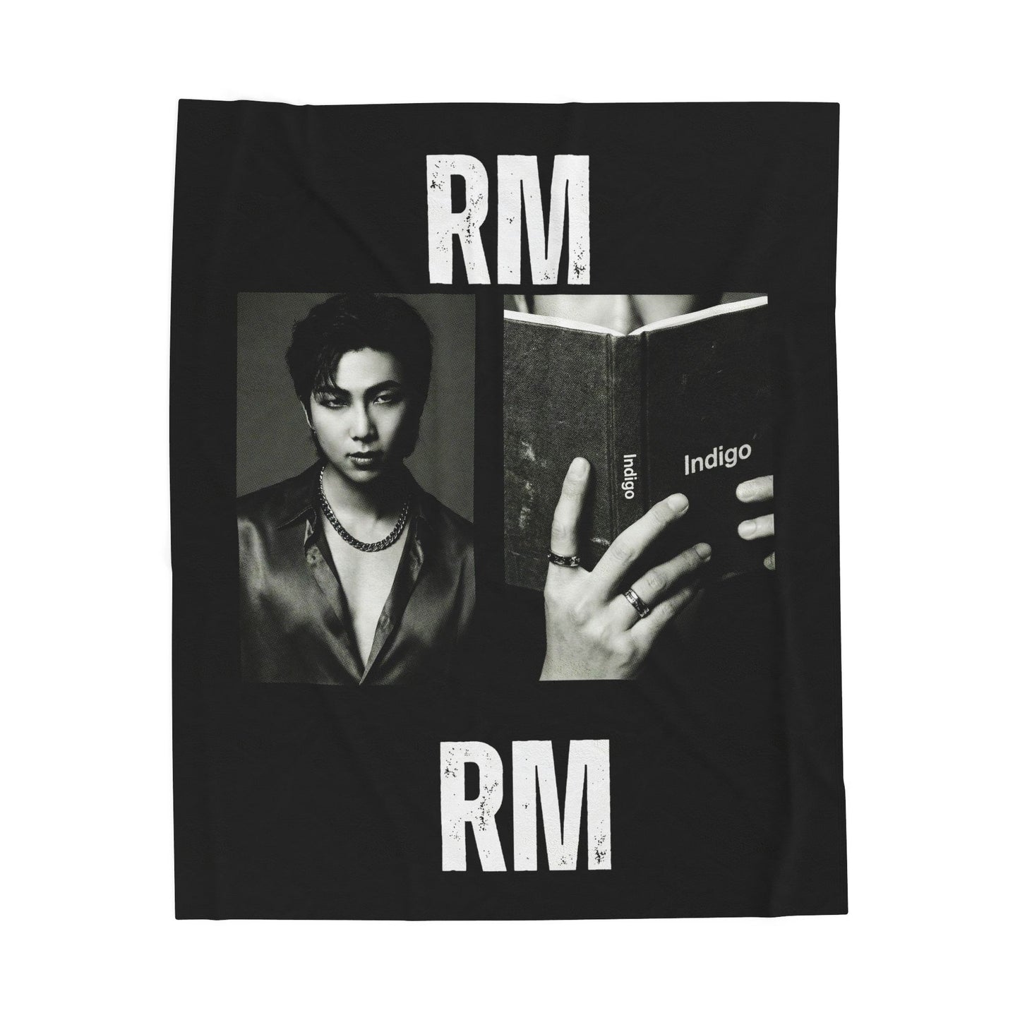 RM Portrait and Book Blanket |BTS Velveteen Plush Blanket