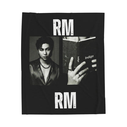 RM Portrait and Book Blanket |BTS Velveteen Plush Blanket