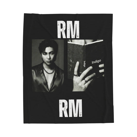 RM Portrait and Book Blanket |BTS Velveteen Plush Blanket