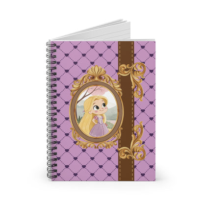 Rapunzel Portrait Spiral Notebook | Ruled Journal, Purple Vintage Frame