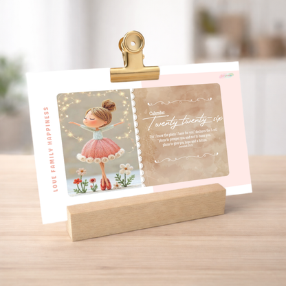 Customizable 2026 Calendar | Wood Block Stand and Clip included