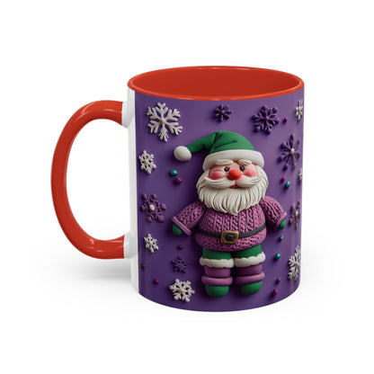 Purple Santa Snowflake Mug | Accent Coffee Mug