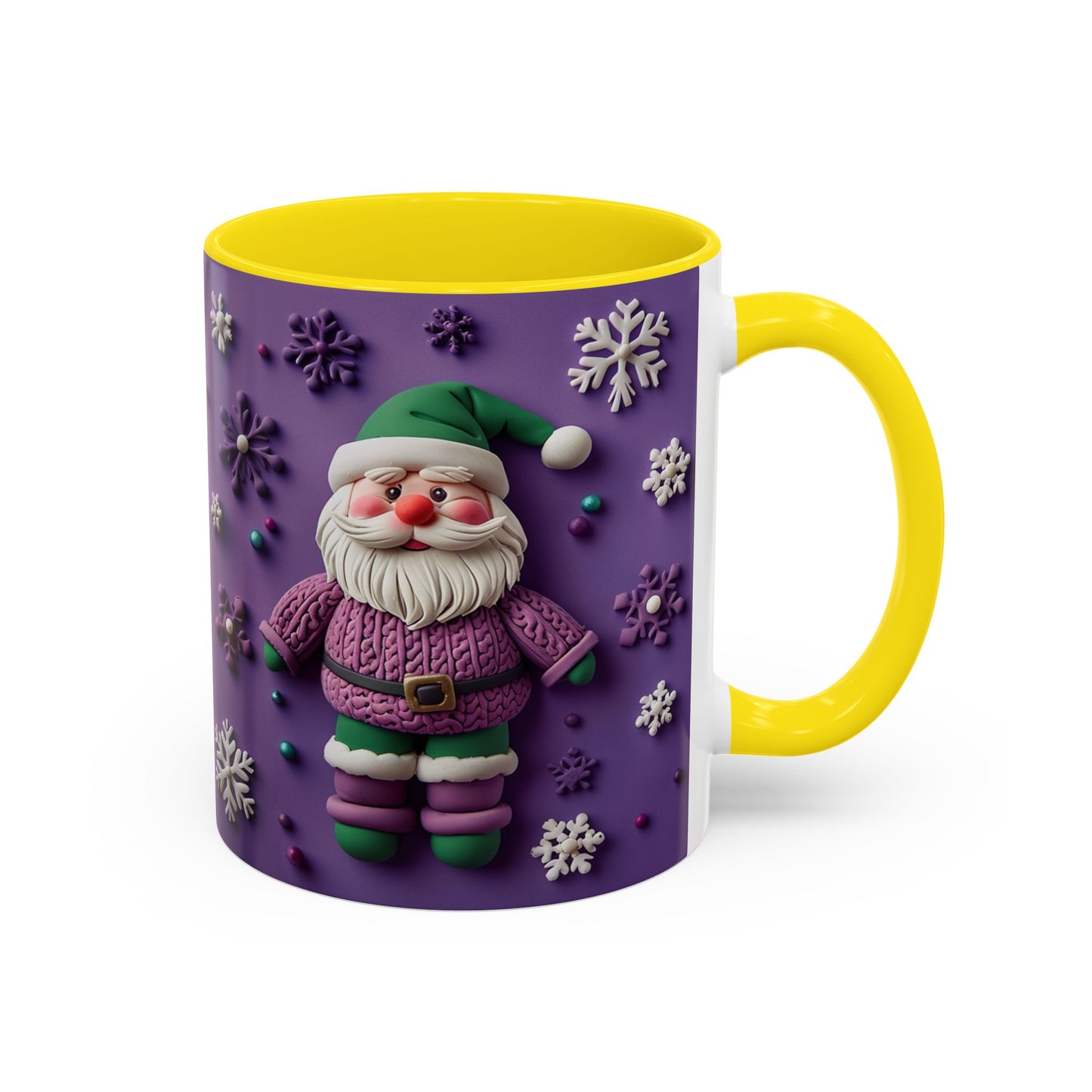 Purple Santa Snowflake Mug | Accent Coffee Mug