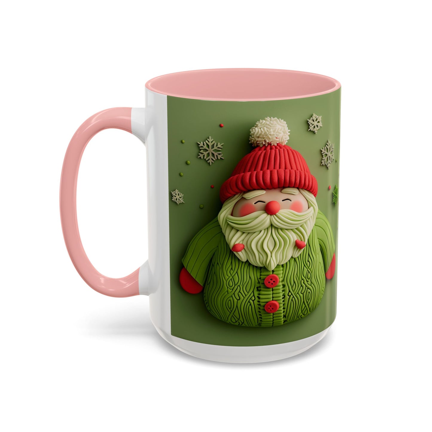 Green Knit Santa Mug | Accent Coffee Mug
