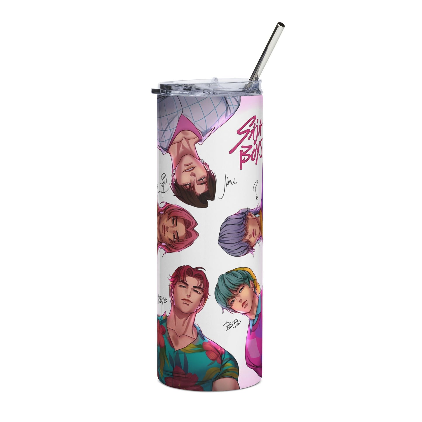 Stylized Character Collage Tumbler | 20oz Stainless Steel