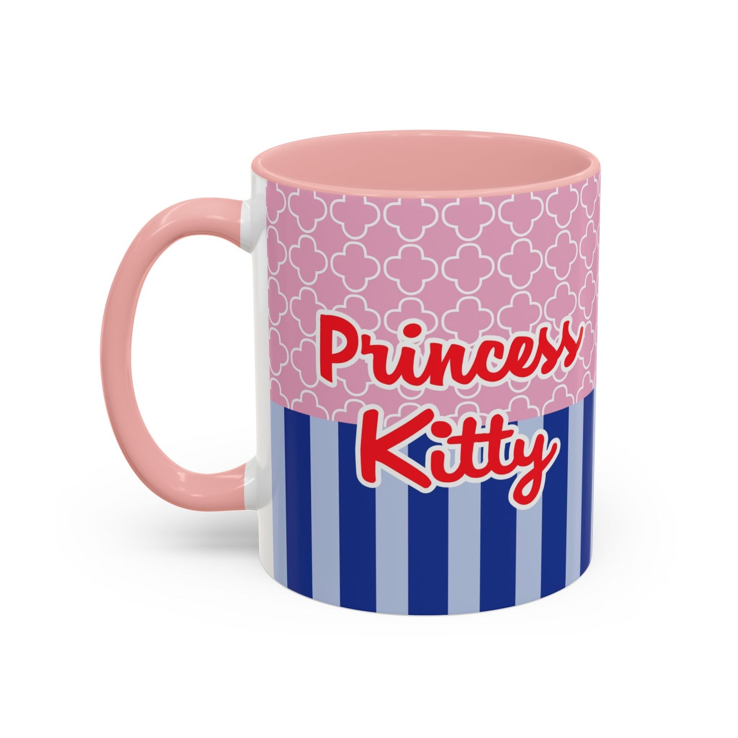 Princess Kitty Hello Kitty Accent Coffee Mug | Cute Pink & Blue 11/15oz