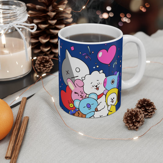 BT21 Characters Mug | Cute Kawaii Cartoon Crew, 11oz Ceramic