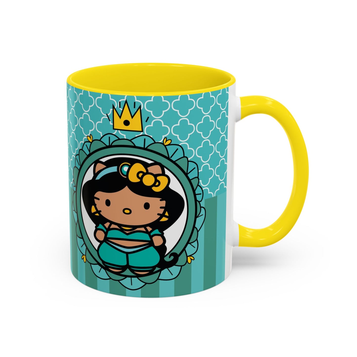 Princess Girl Cartoon Teal Accent Coffee Mug | 11oz 15oz