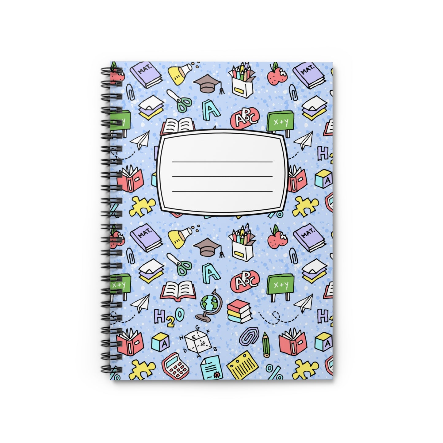 School Supplies Pattern Spiral Notebook | Ruled Notebook