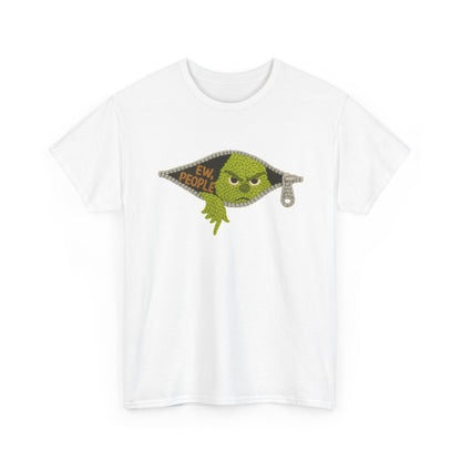 Grumpy Green Monster Peeking Tee | "Ew People" graphic