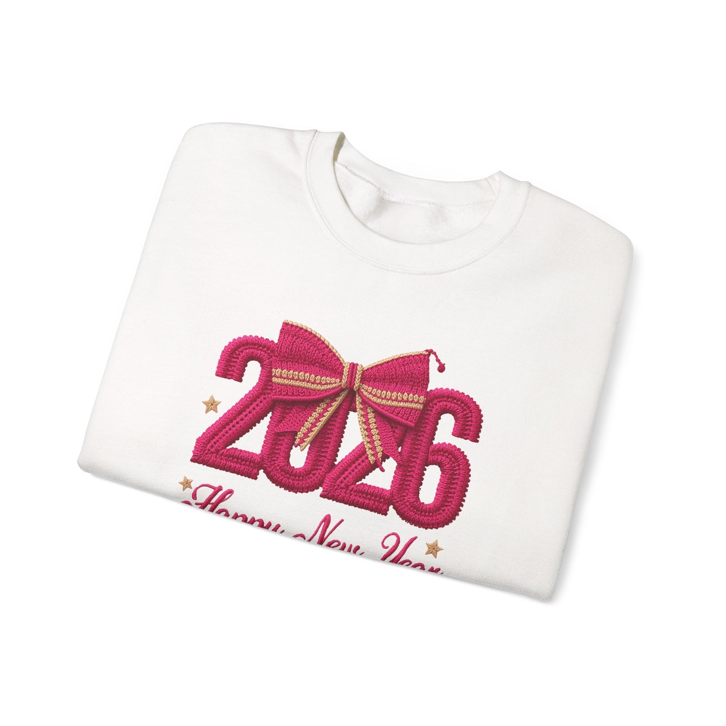 2026 Happy New Year Tee  Festive Pink Bow Celebration T-Shirt
