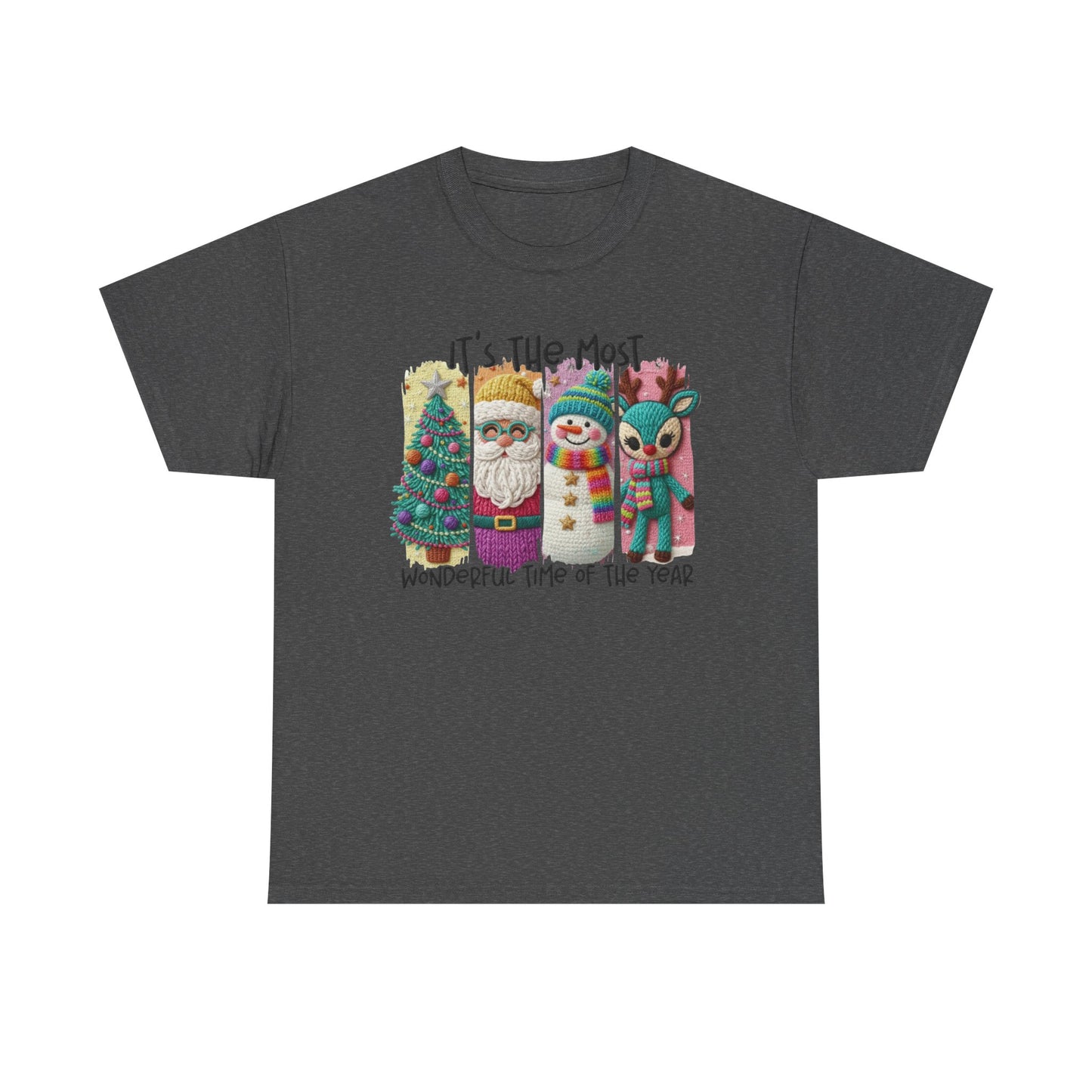 Whimsical Christmas Characters Tee | Santa Snowman Reindeer Holiday Shirt