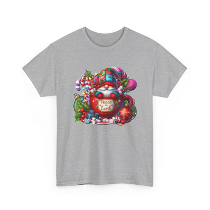 Santa Gnome with Candy Canes tee | Peace on Earth Christmas design