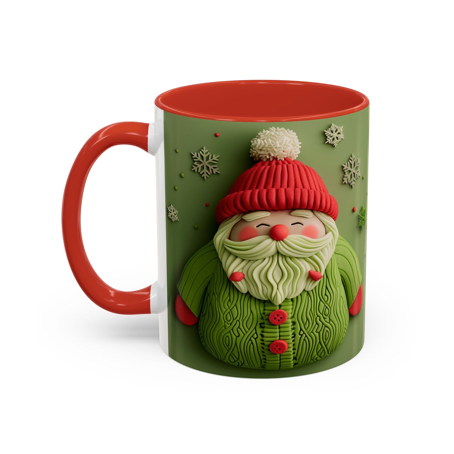 Green Knit Santa Mug | Accent Coffee Mug