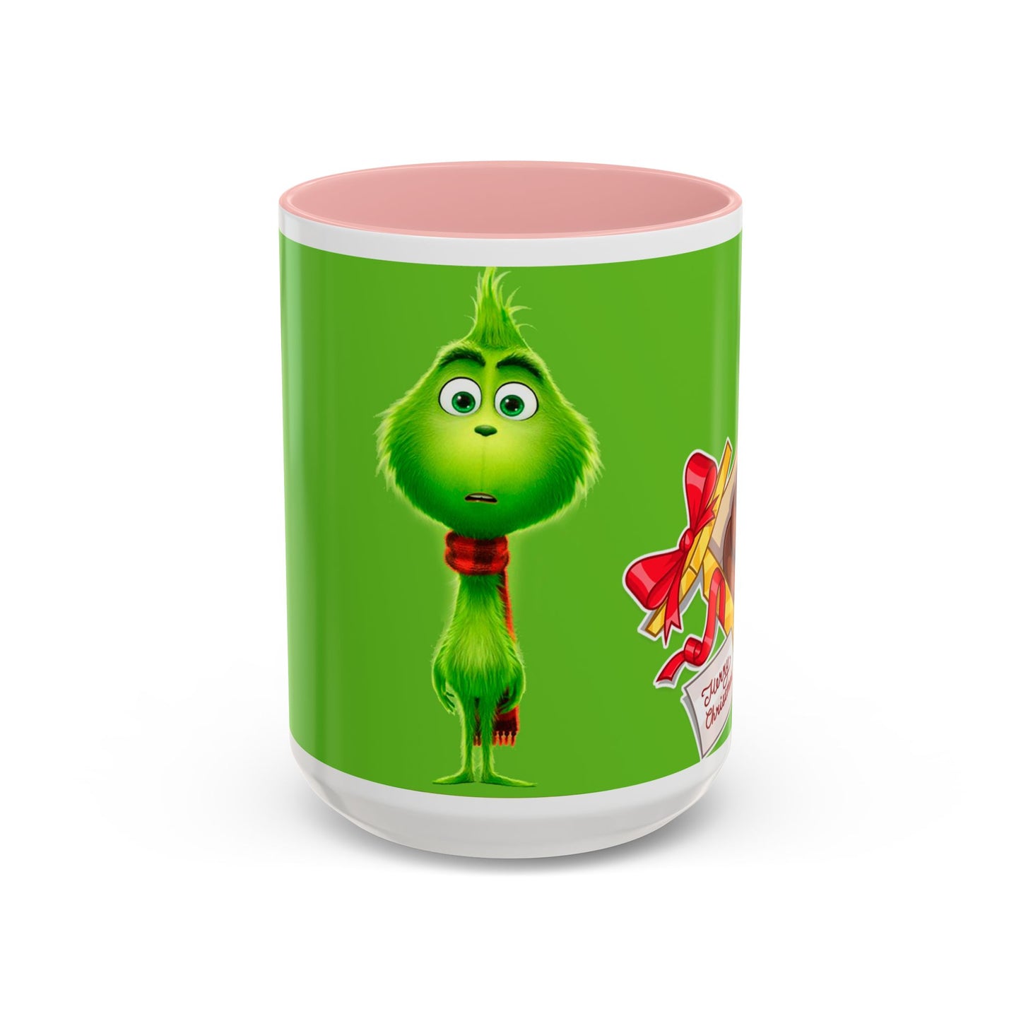 Grinch Character with Poop Present Mug | Accent Coffee Mug