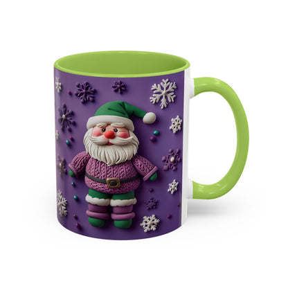 Purple Santa Snowflake Mug | Accent Coffee Mug