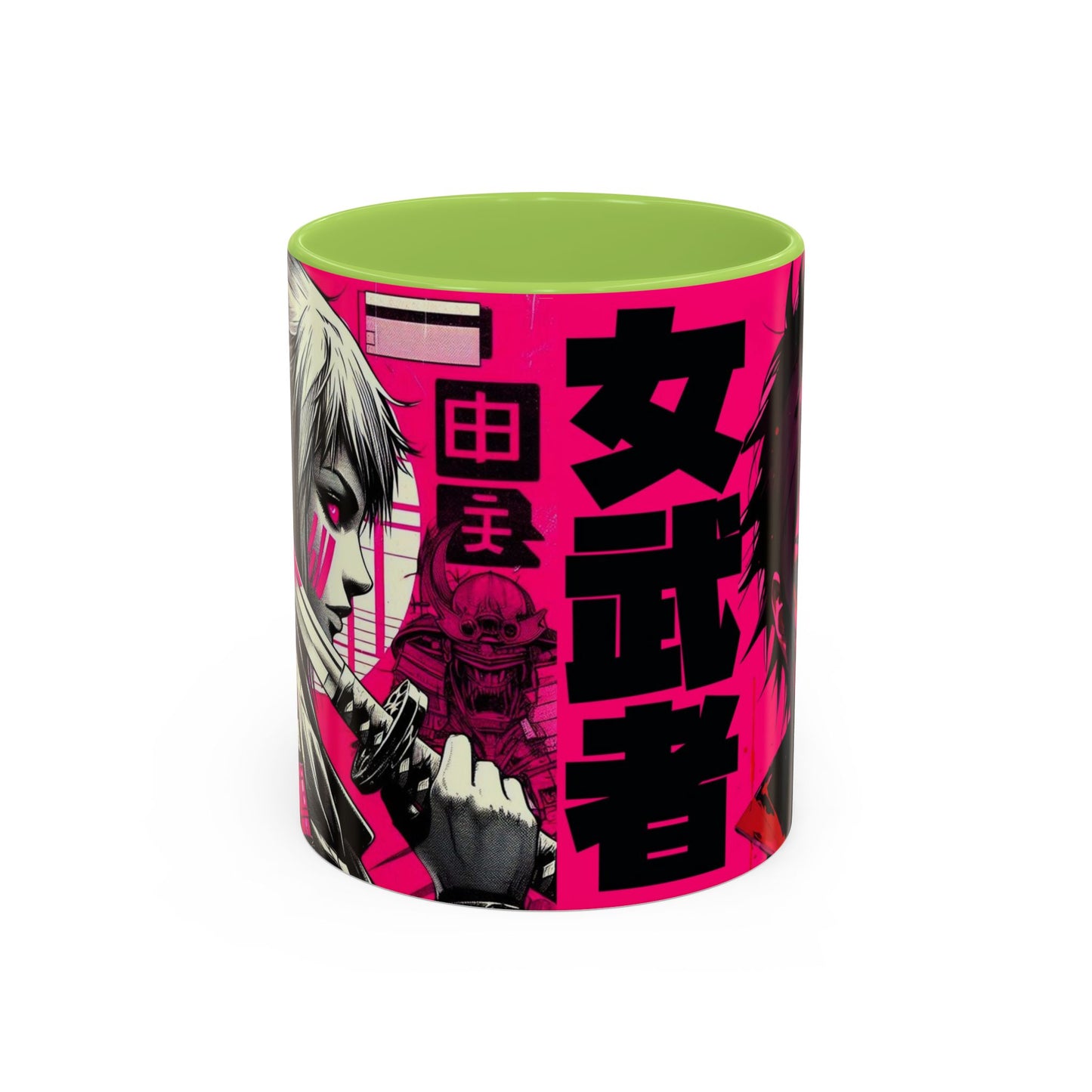 Neon Anime Samurai Mug | Accent Coffee Mug 11oz 15oz