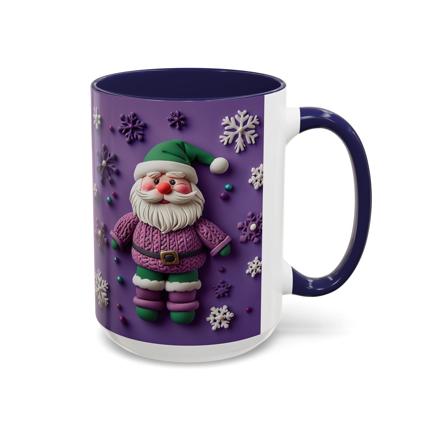 Purple Santa Snowflake Mug | Accent Coffee Mug