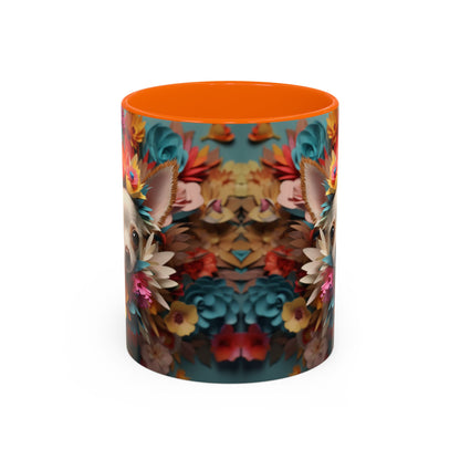 Chihuahua Floral Wreath Accent Coffee Mug — Colorful Pet Lover Gift (11/15oz)