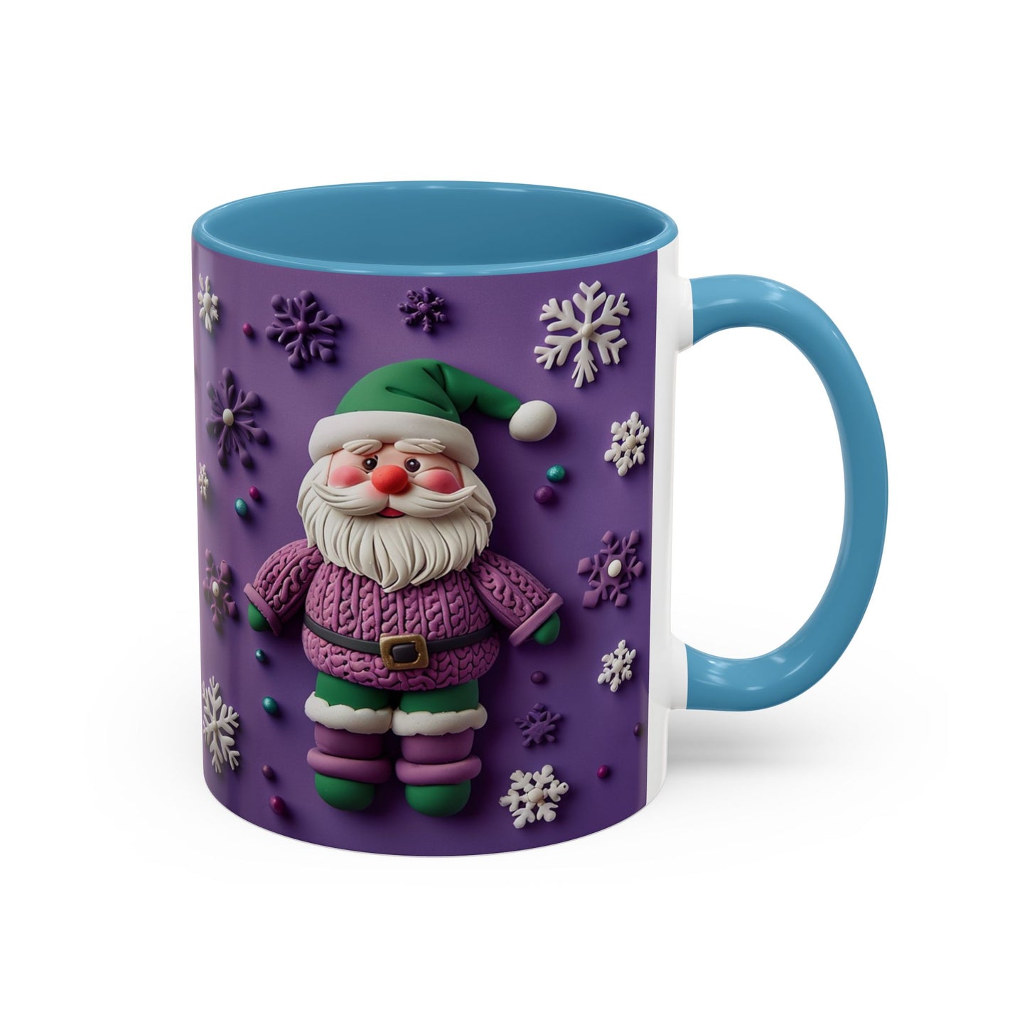 Purple Santa Snowflake Mug | Accent Coffee Mug
