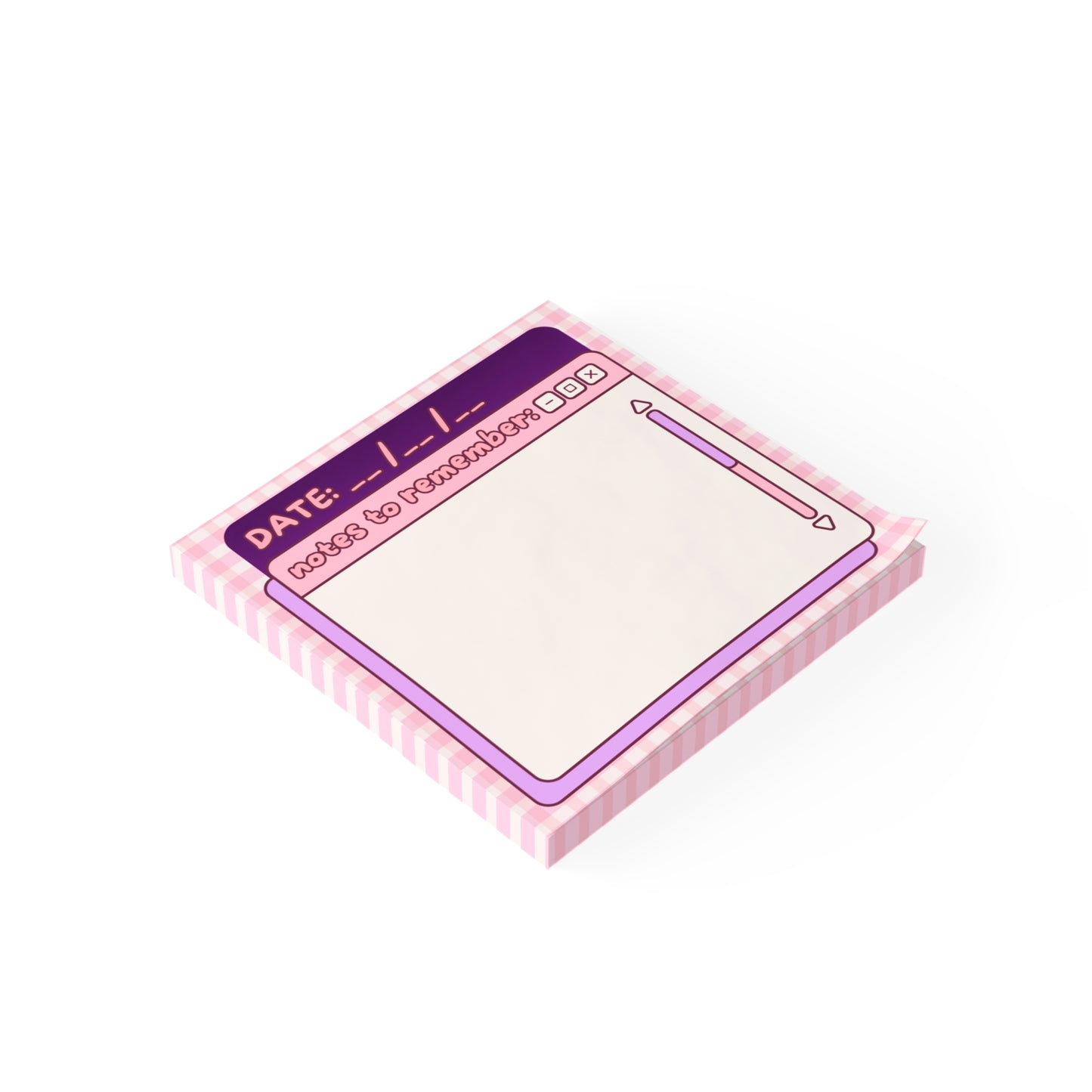 Notes to Remember Sticky Note Pad | Cute Pink Desktop Sticky Notes