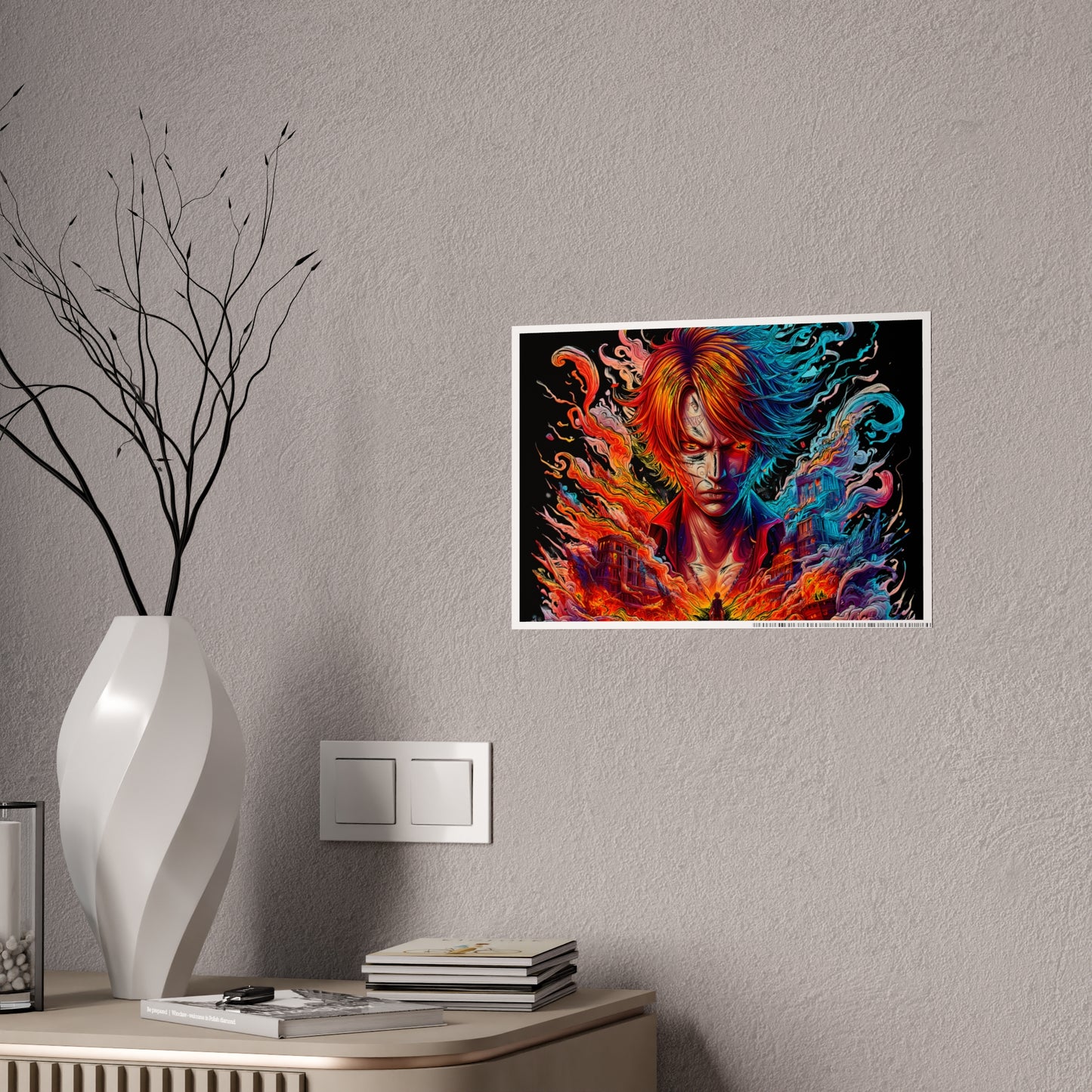 Fiery Anime Warrior Poster | Gloss Poster