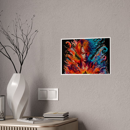 Fiery Anime Warrior Poster | Gloss Poster