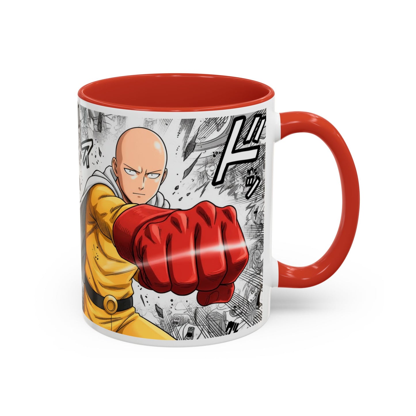 Saitama Mug |One Punch Man Inspired Collage Accent Mug (11/15 oz)