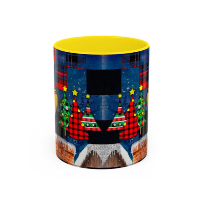 Plaid Christmas Trees Heart Mug | Accent Coffee Mug