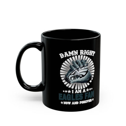 Customized Philadelphia Eagles Distressed Logo Black Coffee Mug (11oz & 15oz)