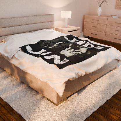 Black Photo Collage Name Blanket | BTS Velveteen Plush Blanket