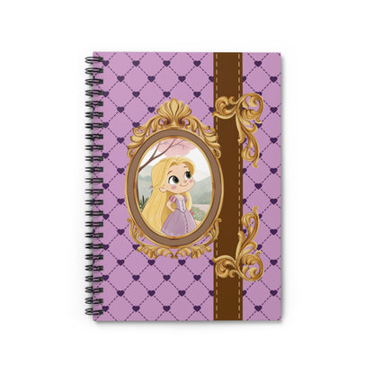 Rapunzel Portrait Spiral Notebook | Ruled Journal, Purple Vintage Frame