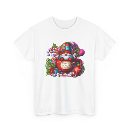 Santa Gnome with Candy Canes tee | Peace on Earth Christmas design