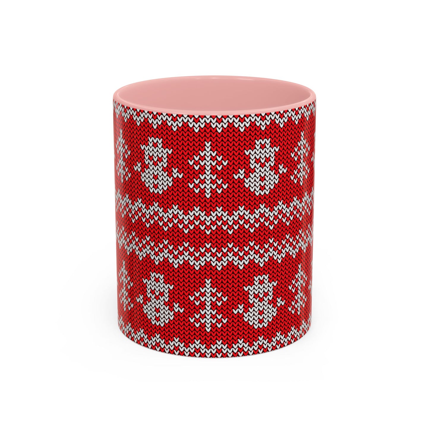 Snowman Knit Pattern Accent Mug | Christmas Holiday Coffee Cup