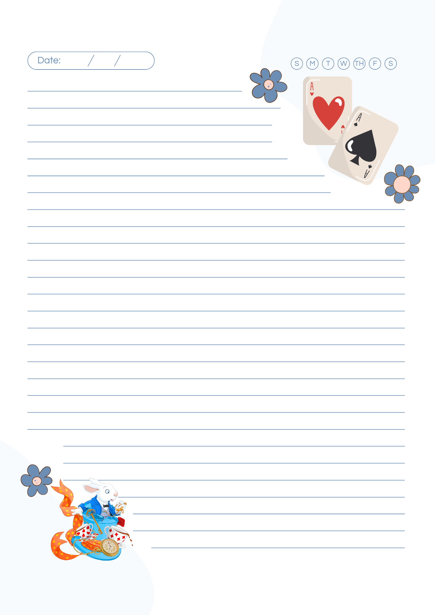 Alice in Wonderland Inspired 2026 Daily Planner | Digital Download