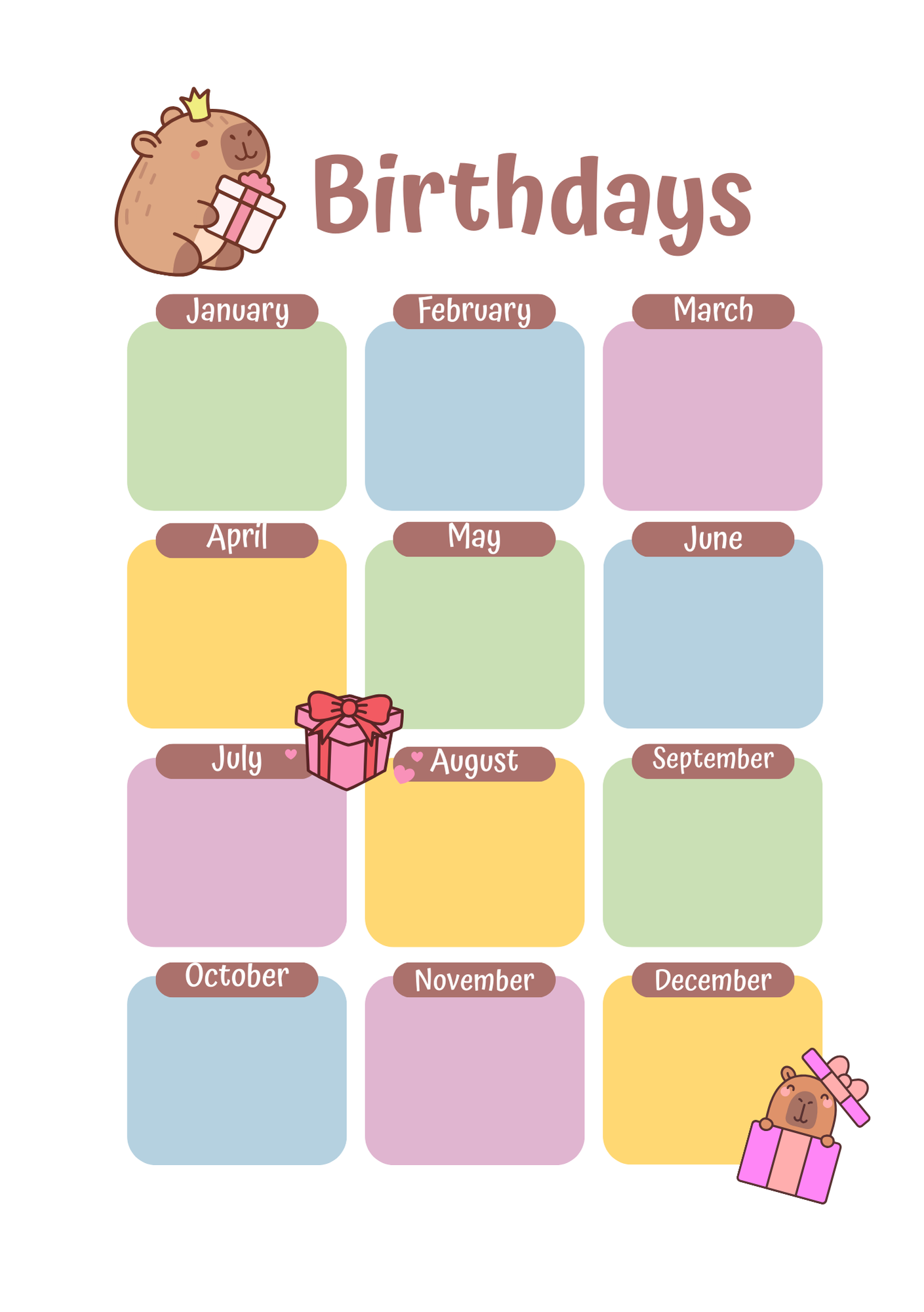 Capybara 2026 Planner | Digital Download